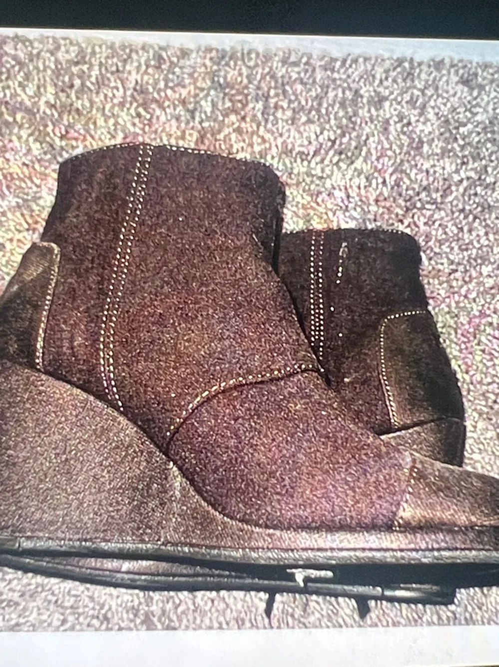 Toms Desert Wedge wool cavas boots